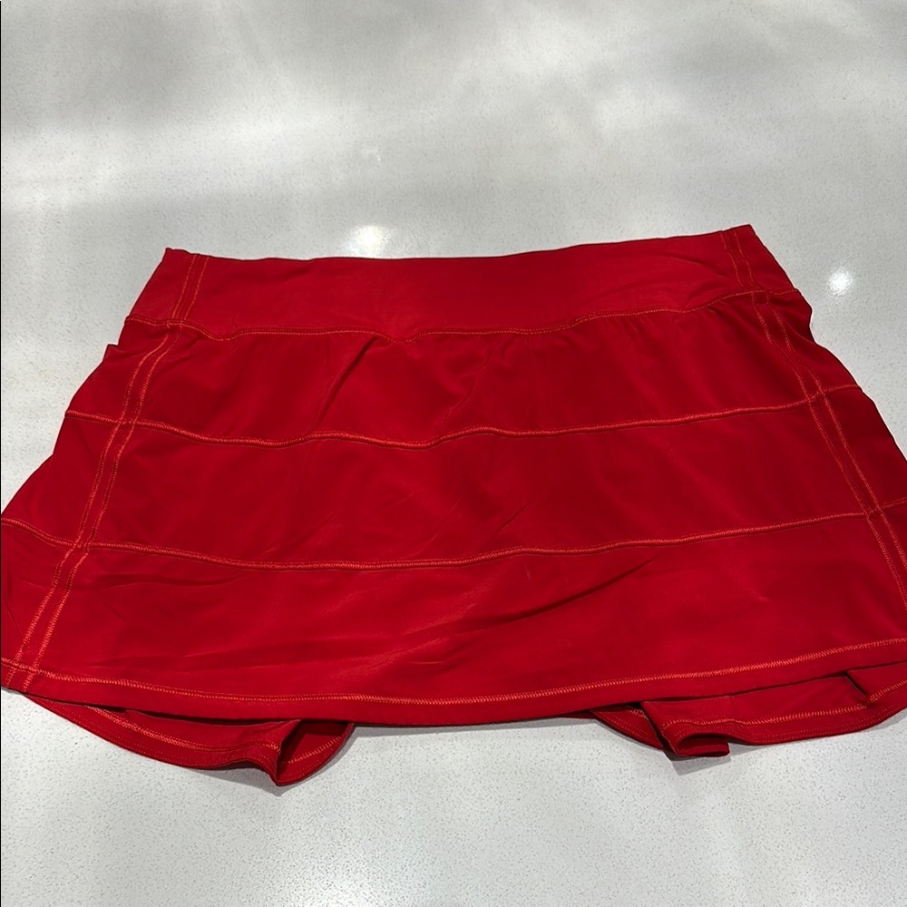 Lululemon Pace Rival Mid Rise 
Vibrant Red Skort